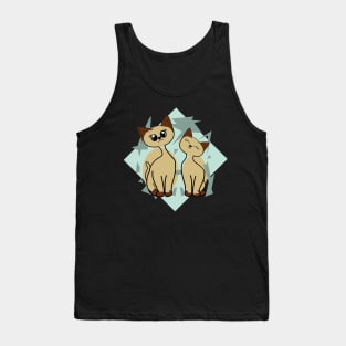 Retro Siamese Cat - Cute Vintage Tank Top